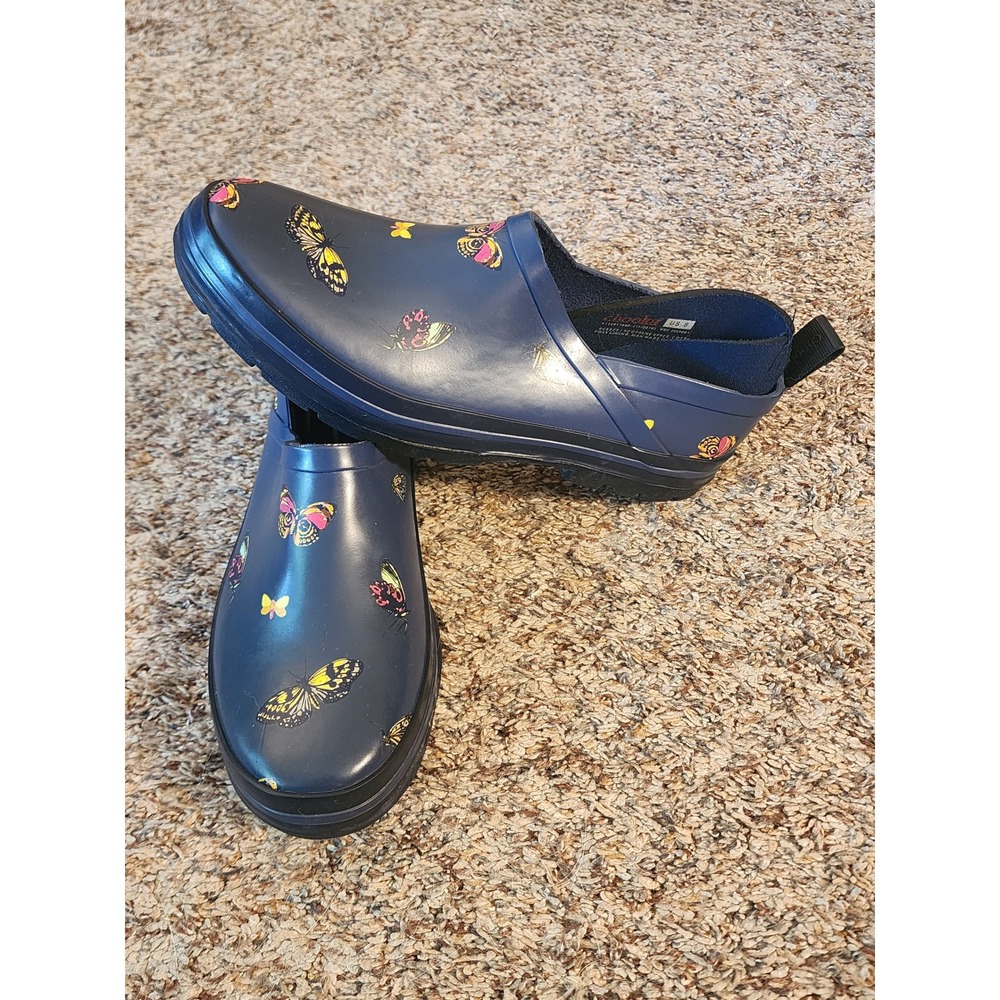 Chooka Butterfly Neoprene Garden Shoes Clogs Blue - Women's Size 8